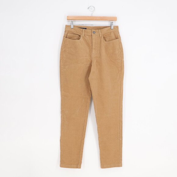 NWT BROOKS BROTHERS Women's Corduory Slim-Leg Pants Tan/Camel Brown Size 6 - Picture 1 of 9